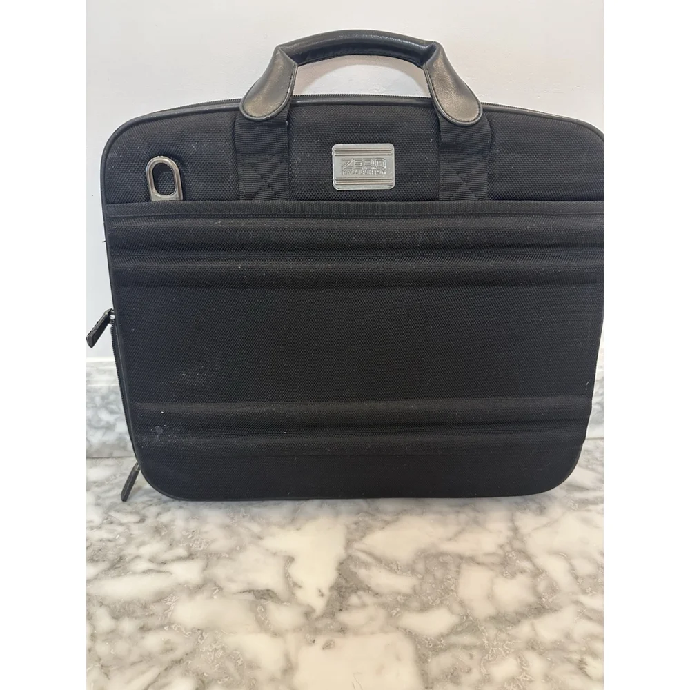 Zero Halliburton Black Nylon Slim Laptop Briefcase 15” Padded Case with Handle